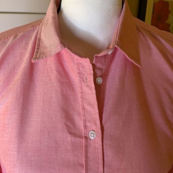 Red/Pink Cotton Button Down Shirt, NWOT Sz 6 - Picture 2 of 7